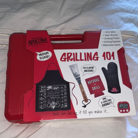 NIB Bespoke Adulting Grilling Set 101 grill mitt,timer spatula BBQ Apron new/box - Picture 1 of 7